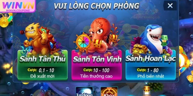 Đánh Cá Vui Vẻ WINVN - Chinh Phục Đại Dương Đầy Phần Thưởng 2 Phòng chuyên gia đánh cá vui vẻ WINVN