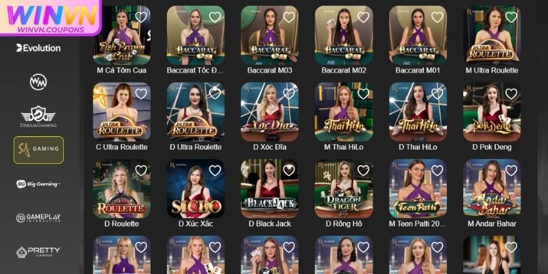 Sảnh SA Gaming WINVN Giải Trí Đẳng Cấp Tại Việt Nam 2 Giao diện Sảnh SA Gaming WinVN hiện đại